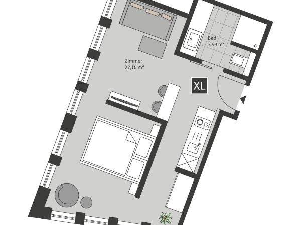 ÜberFluss Serviced-Apartments : photo 6 de la chambre appartement