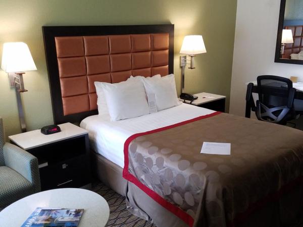 Ramada by Wyndham Temple Terrace/Tampa North : photo 3 de la chambre chambre lit queen-size pour personnes à mobilité réduite avec douche accessible en fauteuil roulant - non-fumeurs