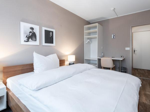 Hotel Birsighof Basel City Center : photo 3 de la chambre chambre double avec grand lit 1,40 mètre - vue sur rue