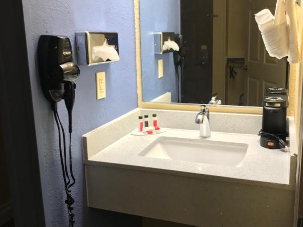 Days Inn by Wyndham San Antonio Airport : photo 3 de la chambre chambre lit king-size avec douche accessible en fauteuil roulant - adaptée aux personnes malentendantes/à mobilité réduite - non-fumeurs