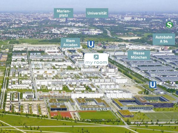 MyRoom - Top Munich Serviced Apartments : photo 1 de la chambre appartement avec balcon