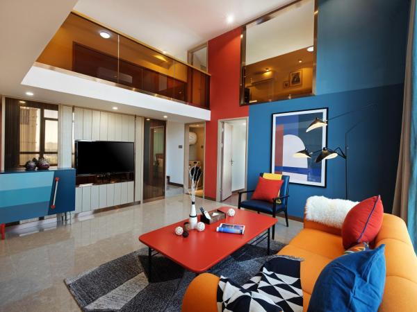 Royal Star Apartment(Guangzhou Central City Branch) : photo 4 de la chambre three-bedroom suite duplex(seaside style)