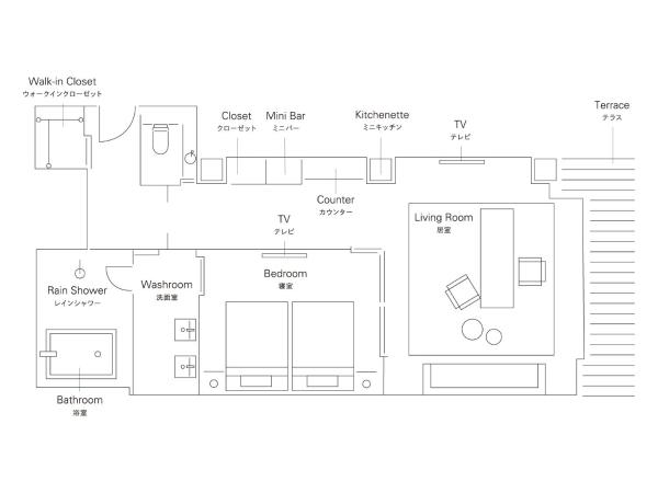 THE THOUSAND KYOTO : photo 8 de la chambre suite 1 chambre lits jumeaux avec terrasse