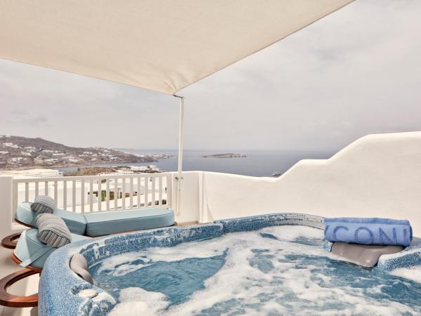Myconian Kyma, a Member of Design Hotels : photo 2 de la chambre suite junior avec jacuzzi extérieur - vue sur mer couché de soleil