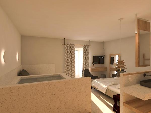 Apiro Mykonos : photo 8 de la chambre chambre double supérieure avec jacuzzi intérieur - vue sur mer