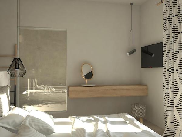 Apiro Mykonos : photo 2 de la chambre chambre double supérieure avec jacuzzi intérieur - vue sur mer