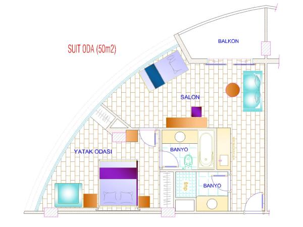 Orange County Alanya : photo 6 de la chambre suite lit king-size avec baignoire spa - vue sur mer