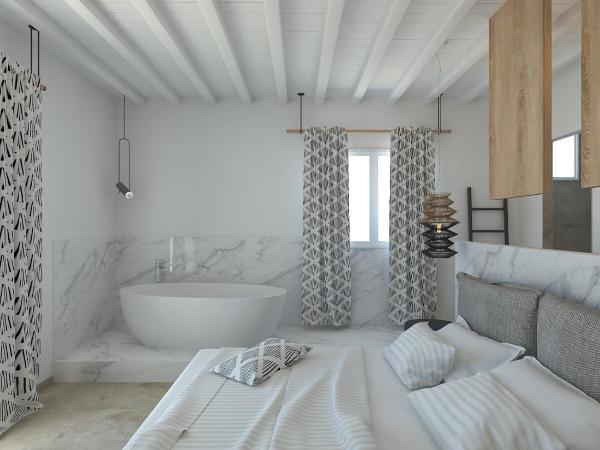 Apiro Mykonos : photo 3 de la chambre suite junior avec baignoire - vue sur mer