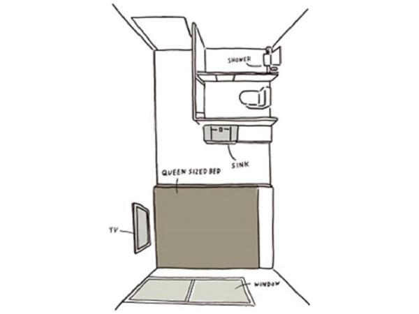 Piece Hostel Sanjo : photo 4 de la chambre chambre double avec douche et toilettes