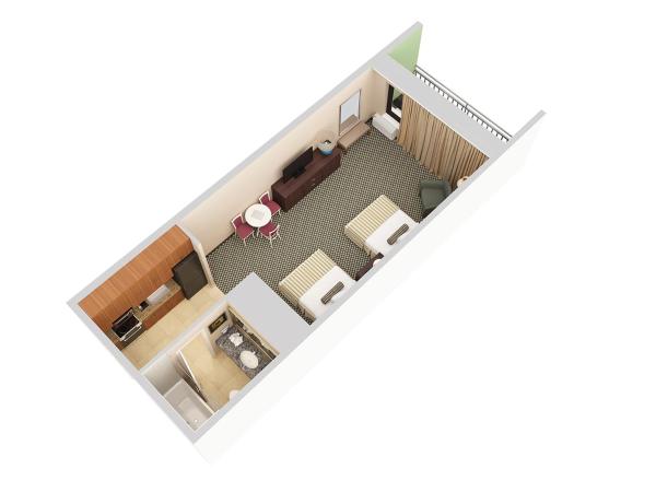 Coral Beach Resort : photo 4 de la chambre chambre avec coin cuisine et 2 lits queen-size - vue sur océan