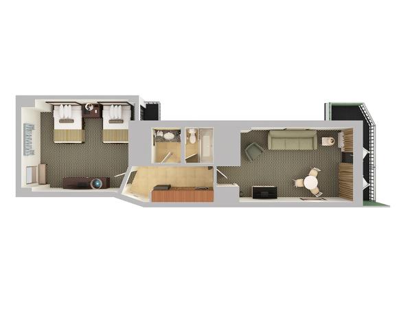 Coral Beach Resort : photo 3 de la chambre suite 1 chambre premium côté océan - 2 lits queen-size et 1 lit double escamotable