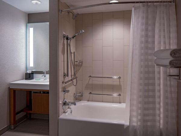 Hyatt Place Indianapolis Downtown : photo 1 de la chambre chambre lit king-size avec douche accessible en fauteuil roulant - adaptée aux personnes à mobilité réduite