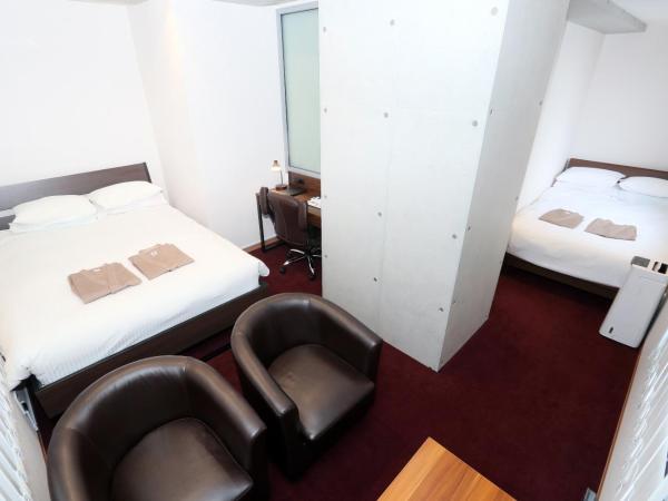 Business Capsule Hotel Lightning Hotel Asakusa : photo 1 de la chambre chambre lits jumeaux supérieure - vue sur ville
