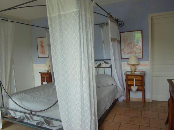 MAS DES FIGUES - Mas XVIII siècle - Piscine - très calme - Alpilles Saint Rémy de Provence - brunch méditerranéen salé sucré cuisine faite maison - ferme auberge agritourisme - Biologique FRBio potager bio huile d'olive bio jardin roseraie Biodiversité - : photo 3 de la chambre chambre double avec patio