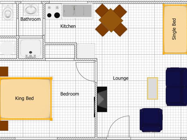 Argyle on the Park : photo 3 de la chambre appartement 1 chambre avec lit king-size et lit simple