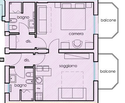 Wally Residence : photo 8 de la chambre appartement avec 2 salles de bains privatives (5 adultes)