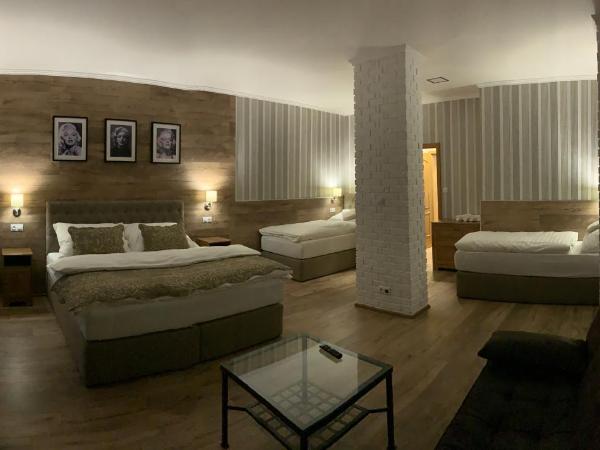 Pension Vzhůru nohama Jáchymov : photo 1 de la chambre chambre quadruple avec balcon 