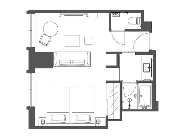 The Royal Park Hotel Iconic Osaka Midosuji : photo 10 de la chambre chambre lits jumeaux exécutive deluxe - accès au salon - non-fumeurs