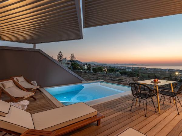 Onira Suite Dreams : photo 5 de la chambre villa serenity 2 chambres avec piscine privée et bain à remous intérieur - vue sur mer