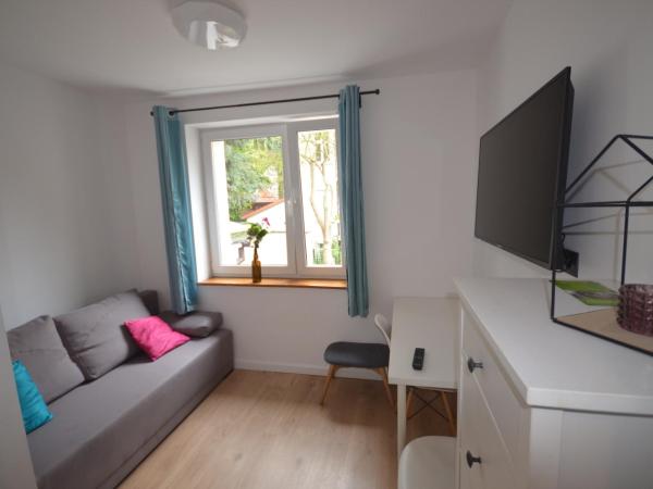 Blue Sail Sopot Apartments : photo 8 de la chambre suite lit king-size