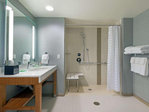 Hyatt Place Denver Downtown : photo 1 de la chambre chambre lit king-size avec douche accessible en fauteuil roulant - adaptée aux personnes à mobilité réduite