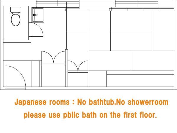 Hotel Binario Saga Arashiyama : photo 5 de la chambre small japanese-style room with toilet and shared bathroom (7.5 tatami/ about 11.6㎡)