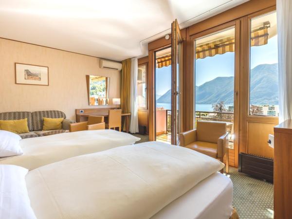 Hotel Delfino Lugano : photo 2 de la chambre chambre double supérieure - vue sur lac