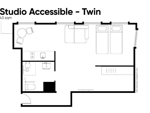 Whitworth Locke : photo 7 de la chambre studio locke - lits jumeaux accessible aux personnes à mobilité réduite