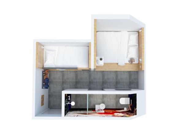 Bunk Hotel Amsterdam : photo 8 de la chambre chambre bunk avec lits superposés pour 4 personnes (famille)