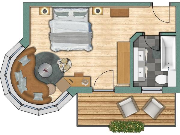 Resort La Ginabelle : photo 7 de la chambre grande chambre double - vue sur mont cervin