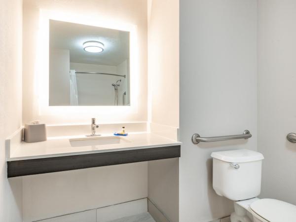 Holiday Inn Express Hotel & Suites Albuquerque - North Balloon Fiesta Park, an IHG Hotel : photo 2 de la chambre chambre lit king-size avec douche accessible en fauteuil roulant - adaptée aux personnes à mobilité réduite