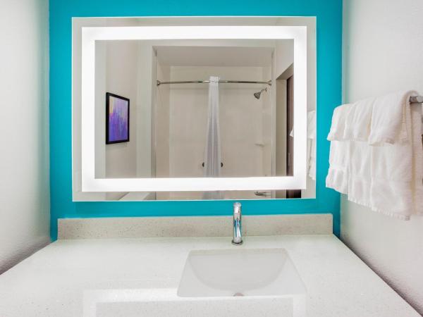 La Quinta by Wyndham San Antonio Alamo City : photo 2 de la chambre chambre lit king-size avec douche accessible en fauteuil roulant - adaptée aux personnes malentendantes/à mobilité réduite - non-fumeurs