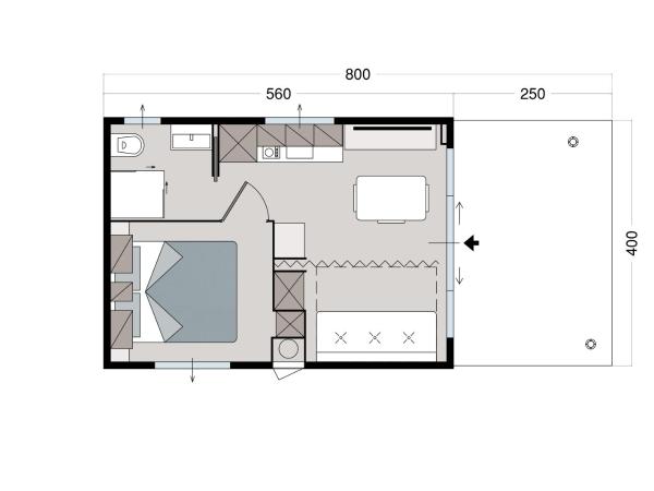 Camping Ulika Mobile Homes - Naturist : photo 5 de la chambre premium mobile home pool view (2+1)