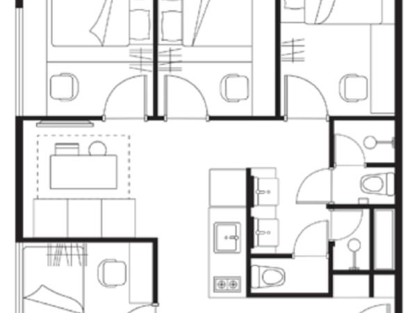lyf Funan Singapore : photo 9 de la chambre hébergement groupe - 4 chambres