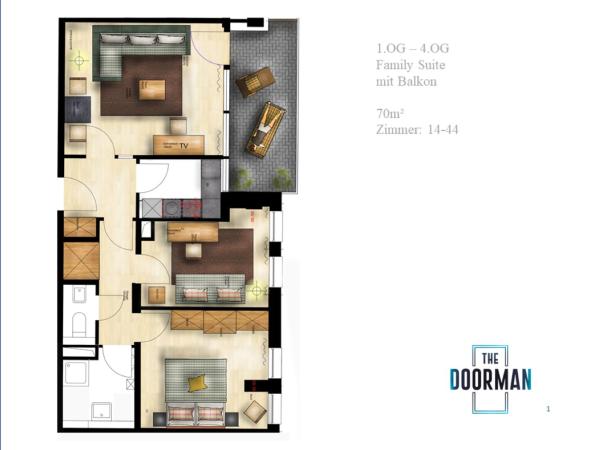 The Doorman Welle Frankfurt am Main : photo 4 de la chambre suite familiale