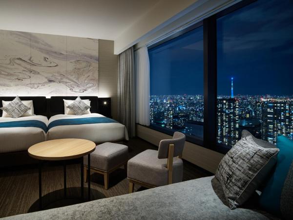 Mitsui Garden Hotel Toyosu Premier - Tokyo : photo 4 de la chambre chambre lits jumeaux exécutive d'angle avec canapé-lit et baignoire avec vue - non-fumeurs