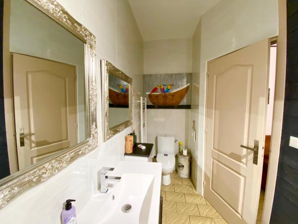 Ô Clair de Lune Chambres d'hôtes climatisées à Sarlat - parking privé - piscine chauffée - espace bien-être Jacuzzi et massages : photo 8 de la chambre suite avec salle de bains privative