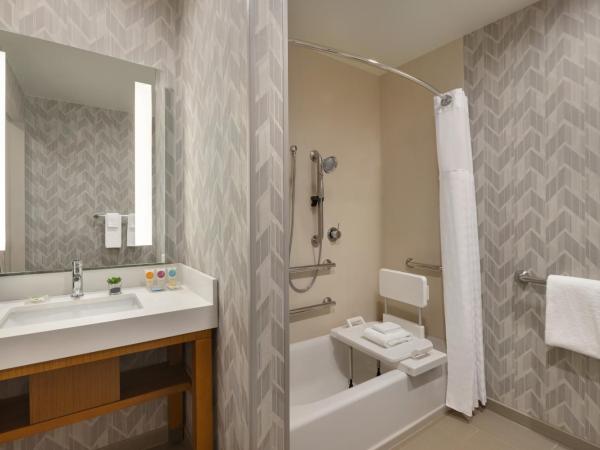 Hyatt Place Houston Downtown : photo 6 de la chambre chambre 2 lits queen-size avec douche accessible en fauteuil roulant - accessible aux personnes à mobilité réduite