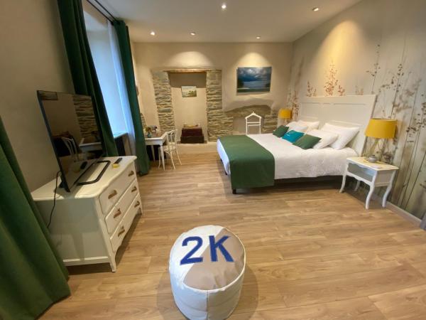 L'ARDOISIÈRE, maison d'hôtes et d'amis : photo 4 de la chambre grande chambre double ou lits jumeaux