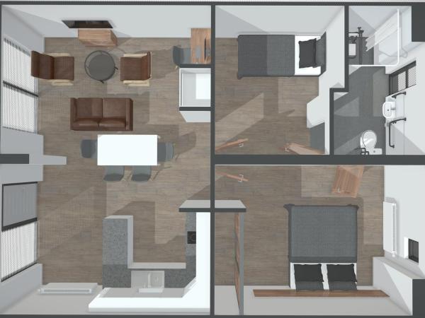 Apartrooms Aberdeen : photo 7 de la chambre appartement - rez-de-chaussée - salle d'eau avec douche à l'italienne accessible en fauteuils roulants