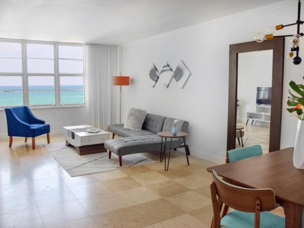 Seacoast Suites on Miami Beach : photo 7 de la chambre suite deluxe 1 chambre avec cuisine, salle de bains et toilettes séparées avec lavabo - vue sur océan
