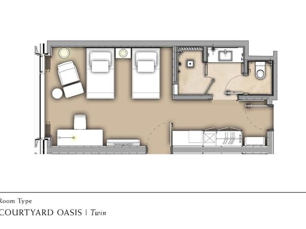 Pavilion Hotel Kuala Lumpur Managed by Banyan Tree : photo 6 de la chambre hébergement lits jumeaux - courtyard oasis
