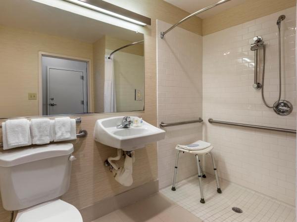 Comfort Inn & Suites North Dallas-Addison : photo 5 de la chambre chambre lit king-size pour personnes à mobilité réduite avec douche accessible en fauteuil roulant - non-fumeurs