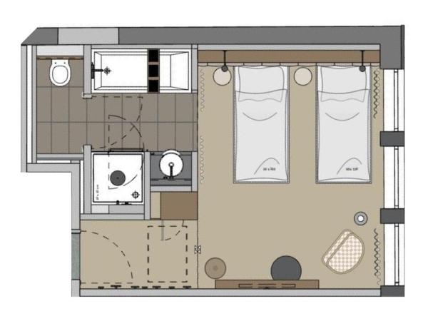 Cocoon Salzburg : photo 9 de la chambre chambre lits jumeaux avec baignoire (lits jumeaux)