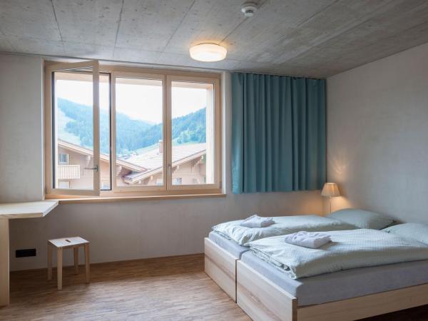 Gstaad Saanenland Youth Hostel : photo 3 de la chambre chambre double ou lits jumeaux avec salle de bains privative
