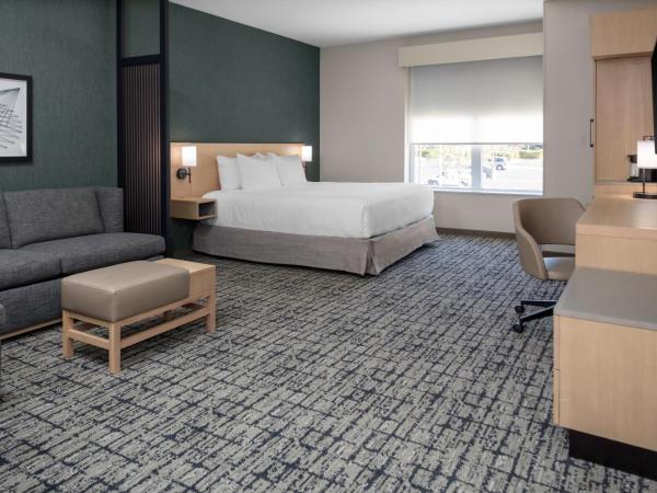 Hyatt Place Charlotte University : photo 2 de la chambre chambre lit king-size avec canapé-lit et douche accessible en fauteuil roulant - accessible aux personnes à mobilité réduite