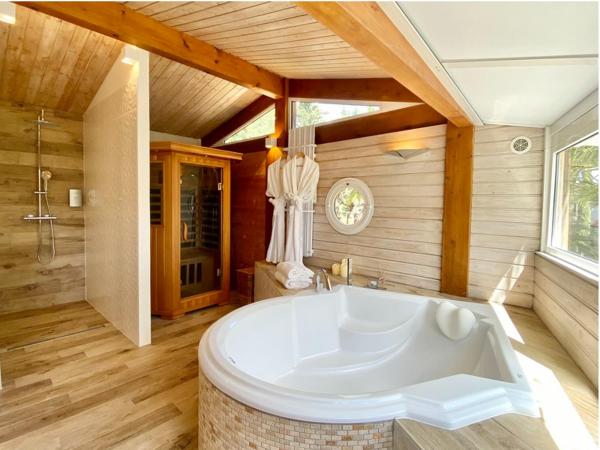Villa La Clarté : photo 6 de la chambre chambre lit king-size avec baignoire spa