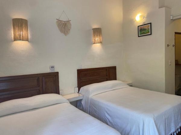 Hotel La Piazzetta : photo 4 de la chambre chambre double avec 2 lits doubles - vue sur jardin 