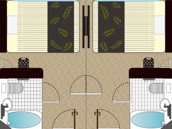 APA Hotel Namba Shinsaibashi Higashi : photo 8 de la chambre 2 chambres doubles communicantes