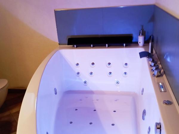 Chambres d'hôtes La Moraine Enchantée : photo 4 de la chambre chambre lit king-size avec baignoire spa